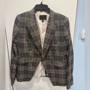 Banana Republic Plaid Double-Breasted Blazer – Size 8